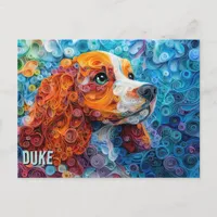 Cocker Spaniel Paper Quilling Art Dog Portrait Postcard