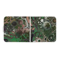 Brown, Green Pour Painting Effect Fluid Art   Beer Pong Table