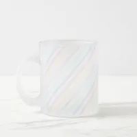 Pastel Retro Candy Stripe Frosted Glass Coffee Mug