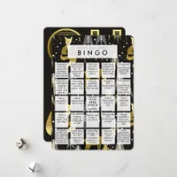 Funny Black & Gold 2020 Quarantine Bingo Christmas Holiday Card