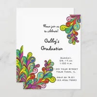 Color Waves Graduation Party Invitation