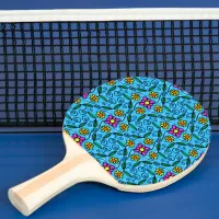 Abstract Floral Ping Pong Paddle