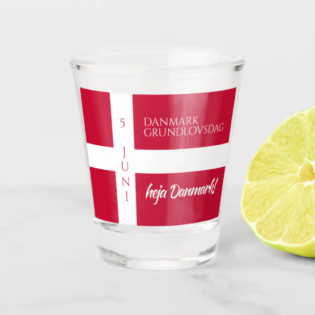 Danmark Grundlovsdag Danish National Day Flag Shot Glass