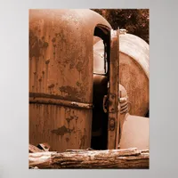 Different View of Old Truck in Sepia Poster