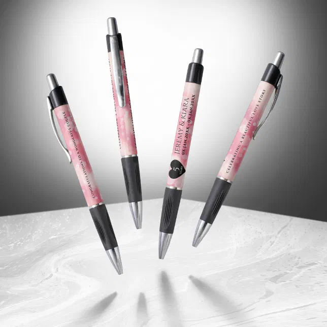 Elegant 5th Rose Quartz Wedding Anniversary Pen