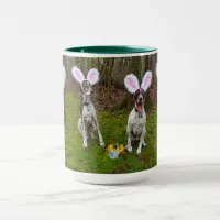 Easter Egg Hunt and Party Dogs Two Tone Mug