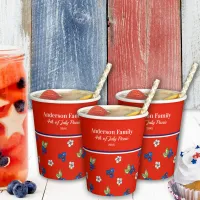 Blueberry Red White Blue Fourth of July Summer Paper Cups