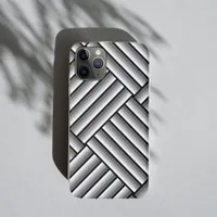 Modern stripes in black, white and gray - cool    iPhone 11 pro case