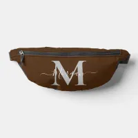 Personalize Monogram Initial Name Brown Fanny Pack