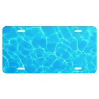 Aqua Blue See -Through Water Pattern License Plate