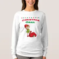 Christmas Geek Shirt for Women with Cute Elf