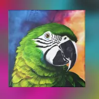 Cute AI Generated Green Parrot Acrylic Print