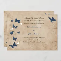 vintage butterfly wedding  Invitations