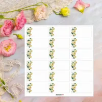 Wedding Guest Add Name Labels Yellow Floral