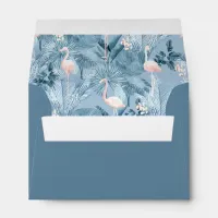 Flamingo Orchid Tropical Pattern Blue ID868 Envelope