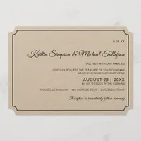 Basic Border Elegant Wedding Invitations (Kraft)