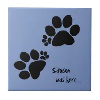 Tile - Two Polydactyl Paw Prints