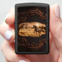 Horse and Barn Sunset Scene Zippo Lighter