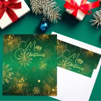 Green And Gold Christmas Winter Wonderland Envelope Liner