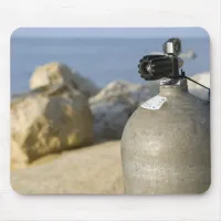 Scuba Diving Tank on Beach Mouse Pad