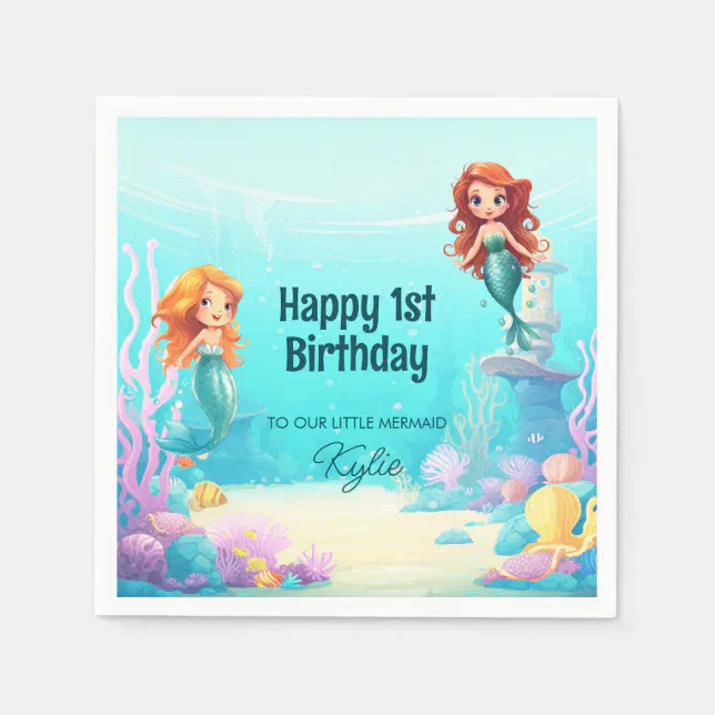 ... Under the Sea Birthday Party Round Napkins