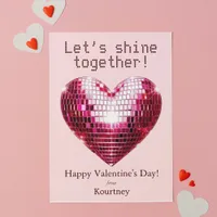 Customizable Disco Heart Valentine's Day Card