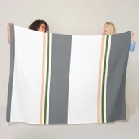 Trendy Modern color block and Stripes  Fleece Blanket