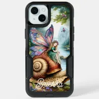 Pretty Fairy Land with cute Snail and Butterflies iPhone 15 Plus Case