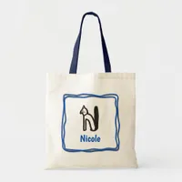 Tote Bag - Cat Letter N with Name in Frame