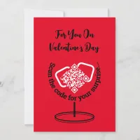 Valentine's Day Surprise Custom QR Code  Holiday Card