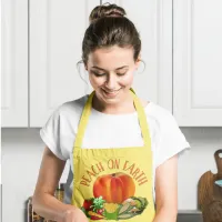 Peach on Earth Funny Christmas Pun Apron