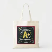 Chalkboard Doodle Tote Bag - A+ in Awesomeness!