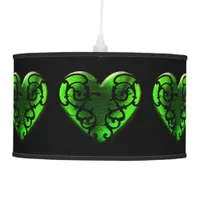 Goth St. Patrick's Day Green Heart Lampshade Hanging Lamp