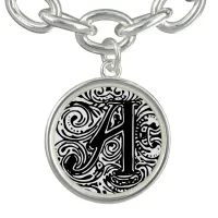 Monarchia Black Letter "A" Charm Bracelet