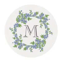 Floral Wreath Monogram Edible Frosting Rounds