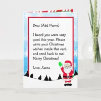 Letter from Santa | Christmas List | Coloring Page Card