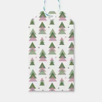 Pink & Green Modern Christmas Gift Tag