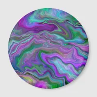 Purple, Blue and Green Marble Abstract Art Magnet