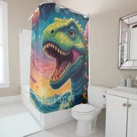 Welcome to the Magical World of Dino Delights Shower Curtain