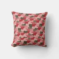 Rustic Valentines Paper Hearts Family Name Throw Pillow