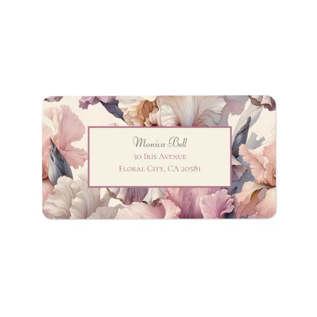 Elegant Blush Floral Chic Wedding Return Address Label
