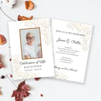 Fall Maple Leaves Edge Celebration of Life Invitation