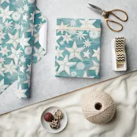 Stylized Starfish & Sand Dollars Pattern#25 ID1009 Wrapping Paper