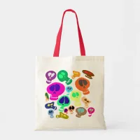 Groovy Skulls Tote Bag