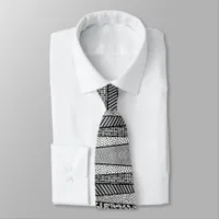 Modern pattern in black and white, chic  neck tie