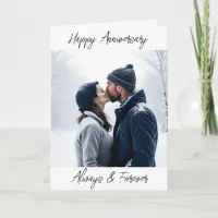 Happy Anniversary Always and Forever Personalized  Card