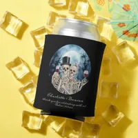 Hallowen Gothic Skulls Tarot The Lovers Wedding Can Cooler