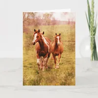 Horses Trotting, Birthday Card