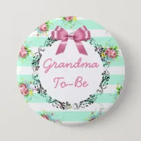 Grandma to Be Baby Shower Button Mint Green & Pink