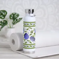 Hydrangea Flowers Botanical Art Design Water Bottle